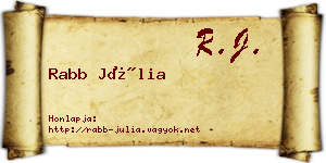 Rabb Júlia névjegykártya