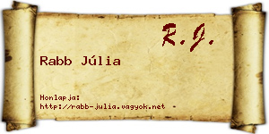 Rabb Júlia névjegykártya